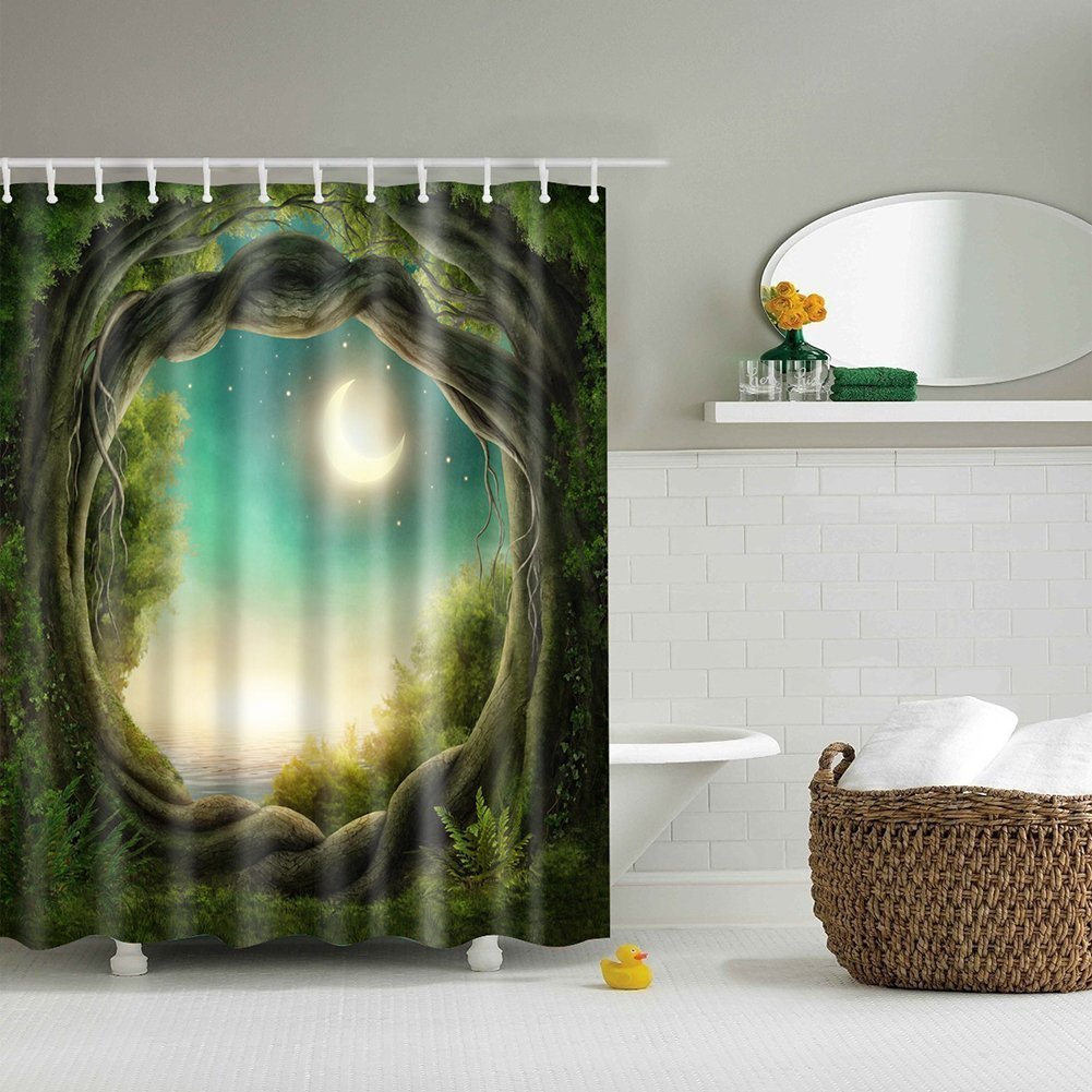 Xinhuaya Bathroom Decor Shower Curtain With Mystic Fairy Tree Of Life Enchanted Forest Mystical Lights Digital Printed Waterproof Tapestry Wall Living Room Bedroom Dorm Decor 71 71 3792137064297 Amazon Com Books