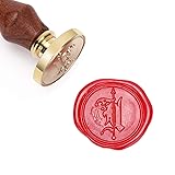 Mceal Wax Seal Stamp, Brass Seal with Wooden