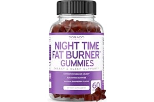 DORADO NUTRITION Night Time Fat Burner Gummies (60 Count) Weight Loss & Metabolism - Sugar-Free - Delicious Raspberry Flavored Melatonin Supplement Gummies - Vegan Safe - Third Party Tested - Made in USA