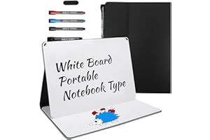 CABPLROI Portable Small White Board Dry Erase Board, Reusable Small Dry Erase Board Notebook,Double-Sided Folding Whiteboard with 3 Pens, Desk Board Buddy for Learning, Meeting, Doodling, Planning
