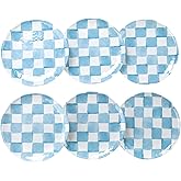 Melamine Dinner Plates, Round Plates,Shatter Resistant, 10.25 inch, set of 6 Blue