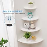 Gieanoo White Corner Shelf 9inch Natural Oak Wood Floating Shelf 90 Degree view 2