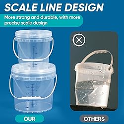 ASEVAT 1.3Gal 2Pack Clear Bucket Graduated Pail
