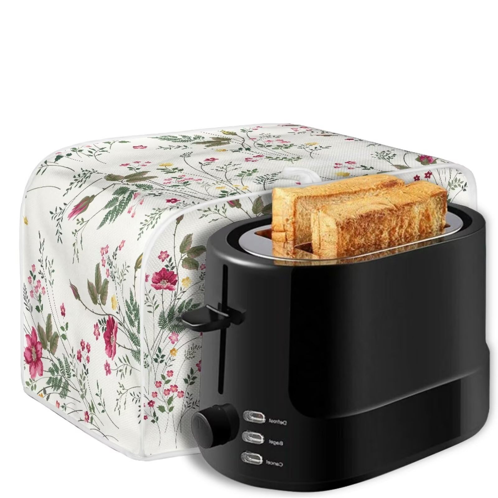 Doojoayie Simple Flower 4 Slice Toaster Cover Small Appliance Cover ...