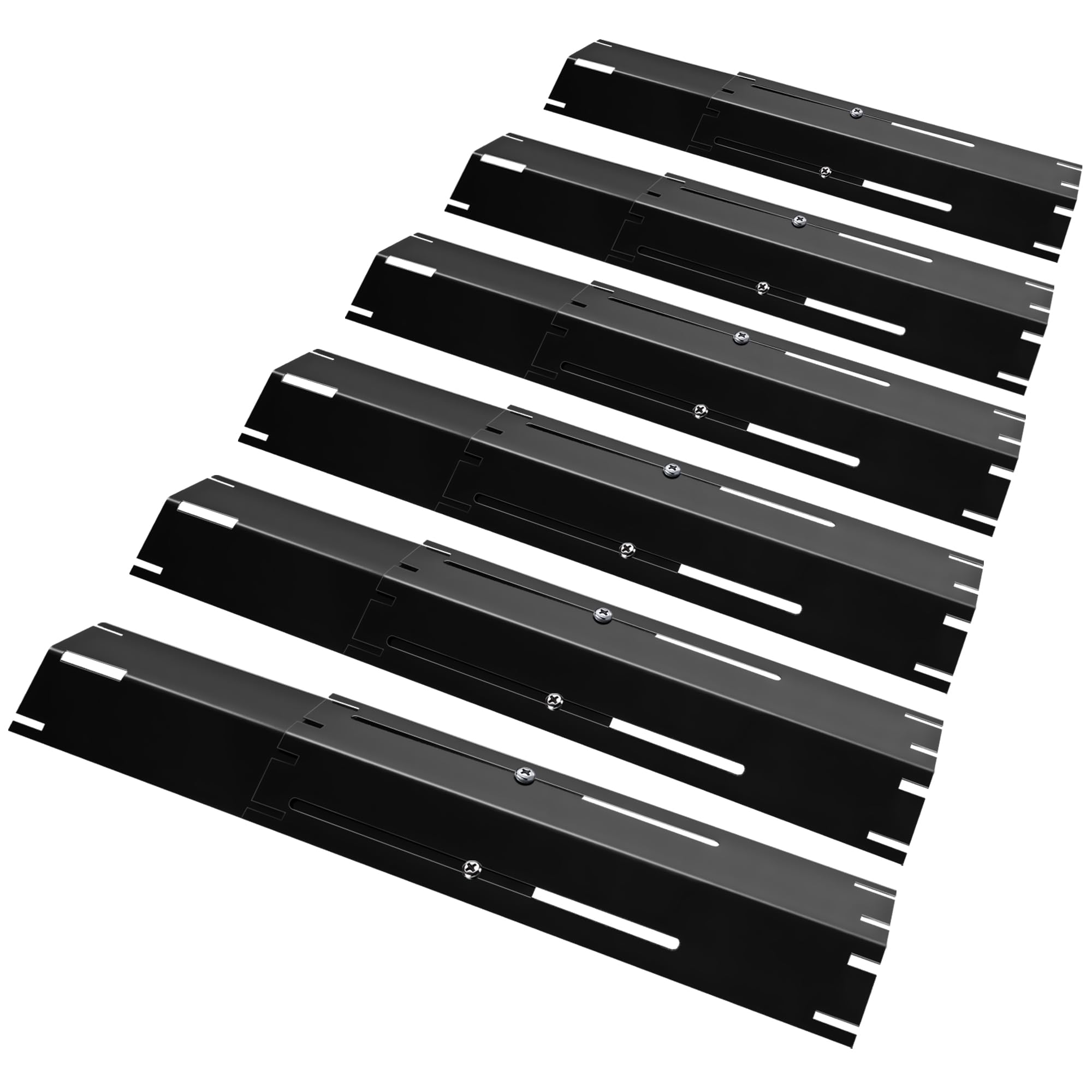 Photo 1 of Unicook Adjustable Grill Burner Covers for Gas Grill, Porcelain Steel Heat Plate Shields, BBQ Heat Tents, Heavy Duty Flame Tamer, Barbecue Replacement Parts, Extends from 11.75" up to 21" L, 6 Pack