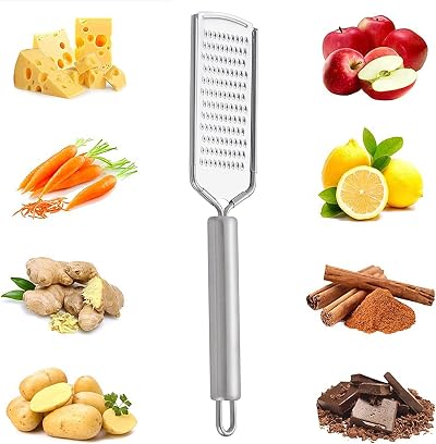 D.A.Y. Republic Stainless Steel Flat Zester Grater 23.5cm Parmesan Lemon Garlic