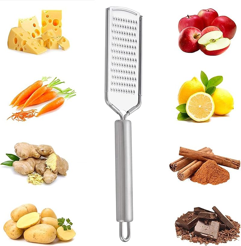 D.A.Y. Republic Stainless Steel Flat Zester Grater 23.5cm Parmesan Lemon Garlic