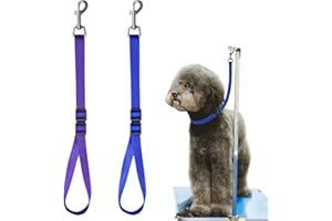 PERIFLOWIN Pet Dog Grooming Loops,2 Pack Adjustable Nylon Restraint Noose Loop, Pet Grooming Arm Accessories Fixed Dog Bathing Safety Tether Straps for Pet Grooming Table Bathtub (Style 2)
