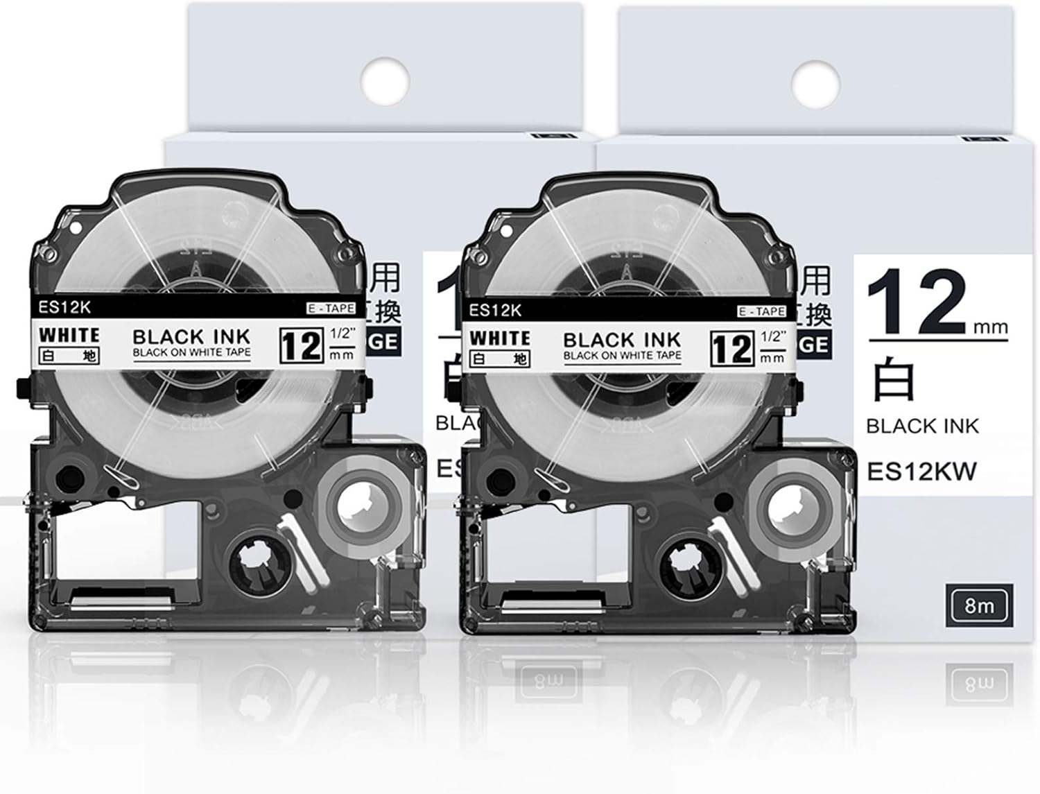 Amazon 12mm テプラ テープ 白 互換 キングジム テープカートリッジ テプラ Pro 12mm Ss12k 白地黒文字 テプラー本体 Sr250 Sr150 Sr170 Sr Gl2 Gl1 ラベルライター テープ 2個セット テープ 文房具 オフィス用品