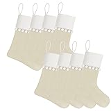 WANZELONYO Christmas Stocking 18 Inch 8 Pack Linen