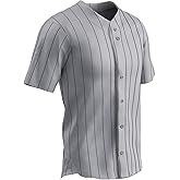 Champro Unisex-Child Ace Button Front Pinstripe Youth Baseball Jersey