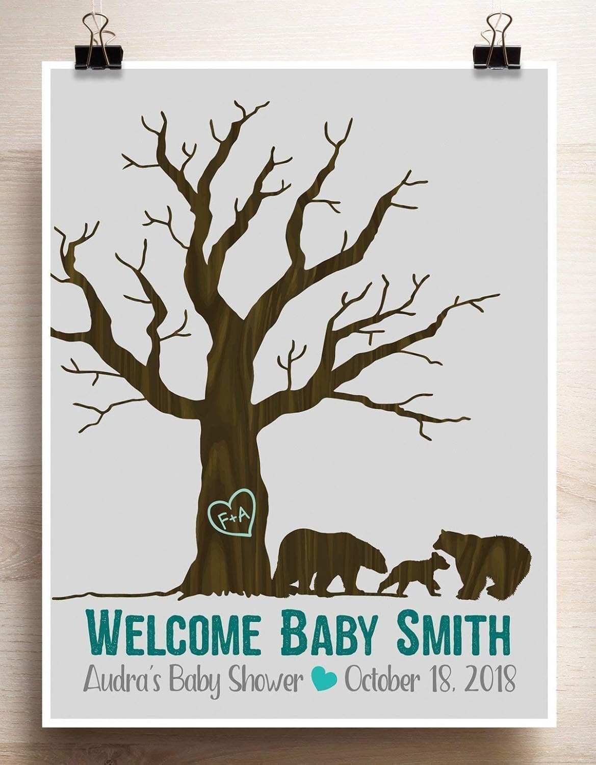 thumbprint baby shower guest book