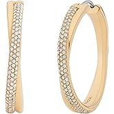 Michael Kors Stainless Steel MK Logo Hoop Earrings for Women