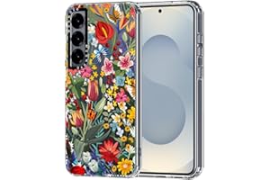 MOSNOVO Case for Samsung Galaxy S25, [Buffertech 6.6ft Military-Grade Drop Protection] [Anti Peel Off Tech] Clear TPU Bumper Phone Case Cover Design - in The Garden