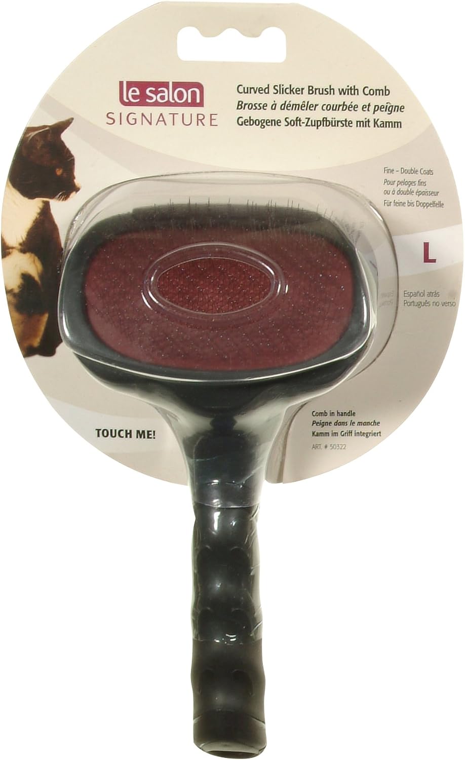 Le Salon Signature Curved Slicker Brush for Cats, Large