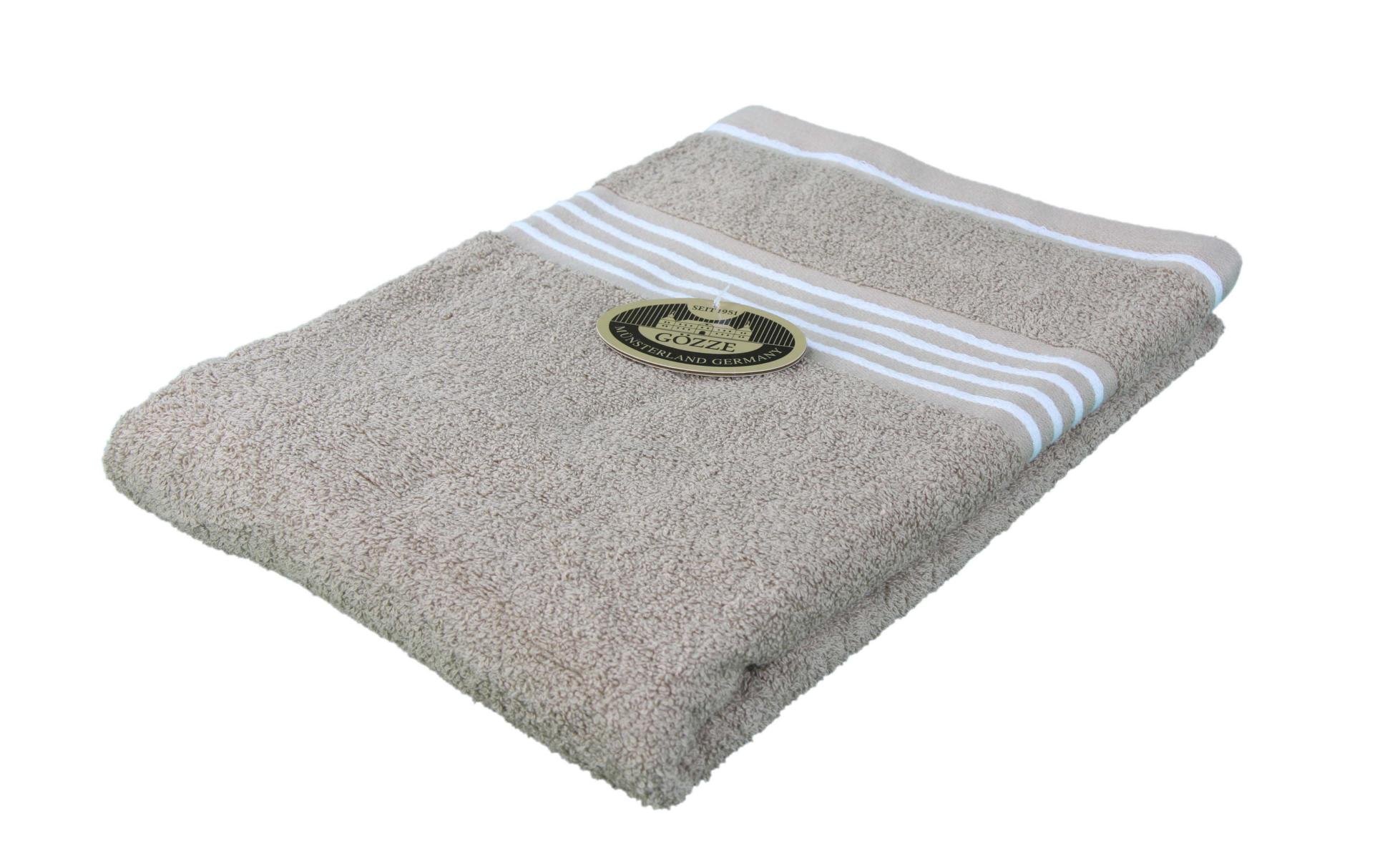 Gözze shower towel, 100% cotton, 70 cm x 140 cm, Rio, full colour, sand, 70 x 140 cm