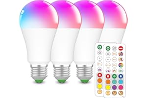 HYDONG LED Color Changing Light Bulb with Remote Control,RGB+1800K Warm Light Bulbs for Sleep,Blue Light Blocking,for Home De