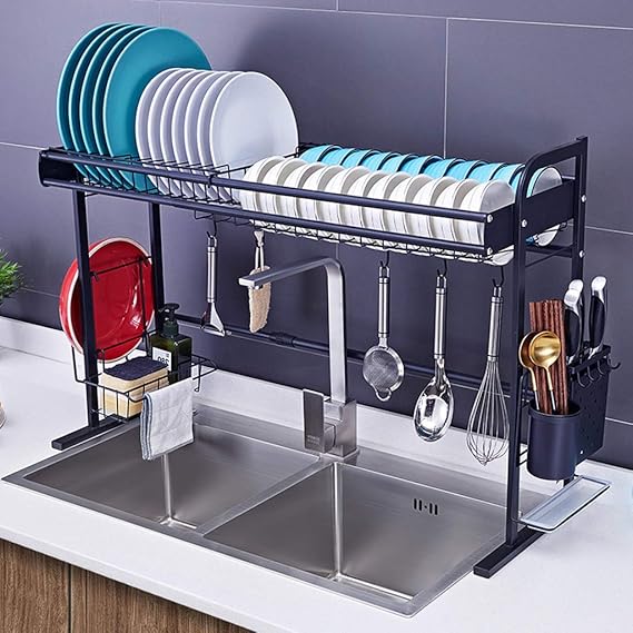 Estante para secar platos sobre el fregadero Estante de acero