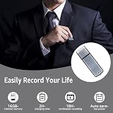 Podazz 16G Digital Voice Recorder Sound Activated USB Rechargeable Metal Case view 2