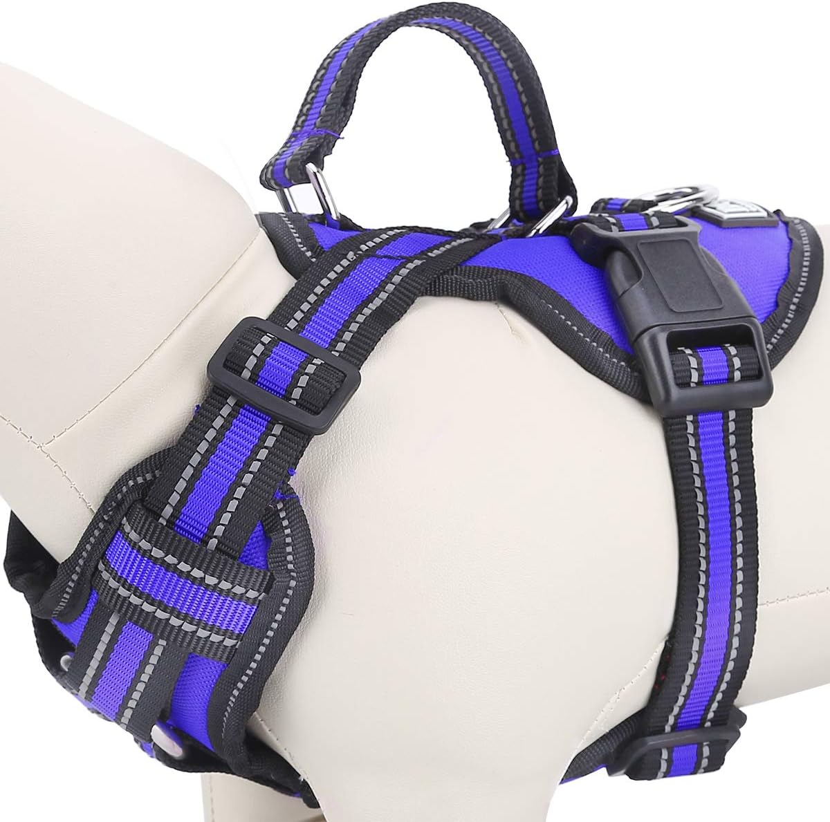 Bolux No Pull Dog Harness, Adjustable Pet Reflective Oxford Soft Vest Harness with Leash Clips for Small Medium Large Dogs, Pet No-Choke Halters with Nylon Handle