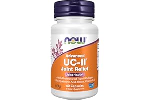 NOW FOODS NOW Supplements, UC-II Advanced Joint Relief with Undenatured Type II Collagen, plus Hyaluronic Acid, Boron, Vitamin D-3, 60 Veg Capsules