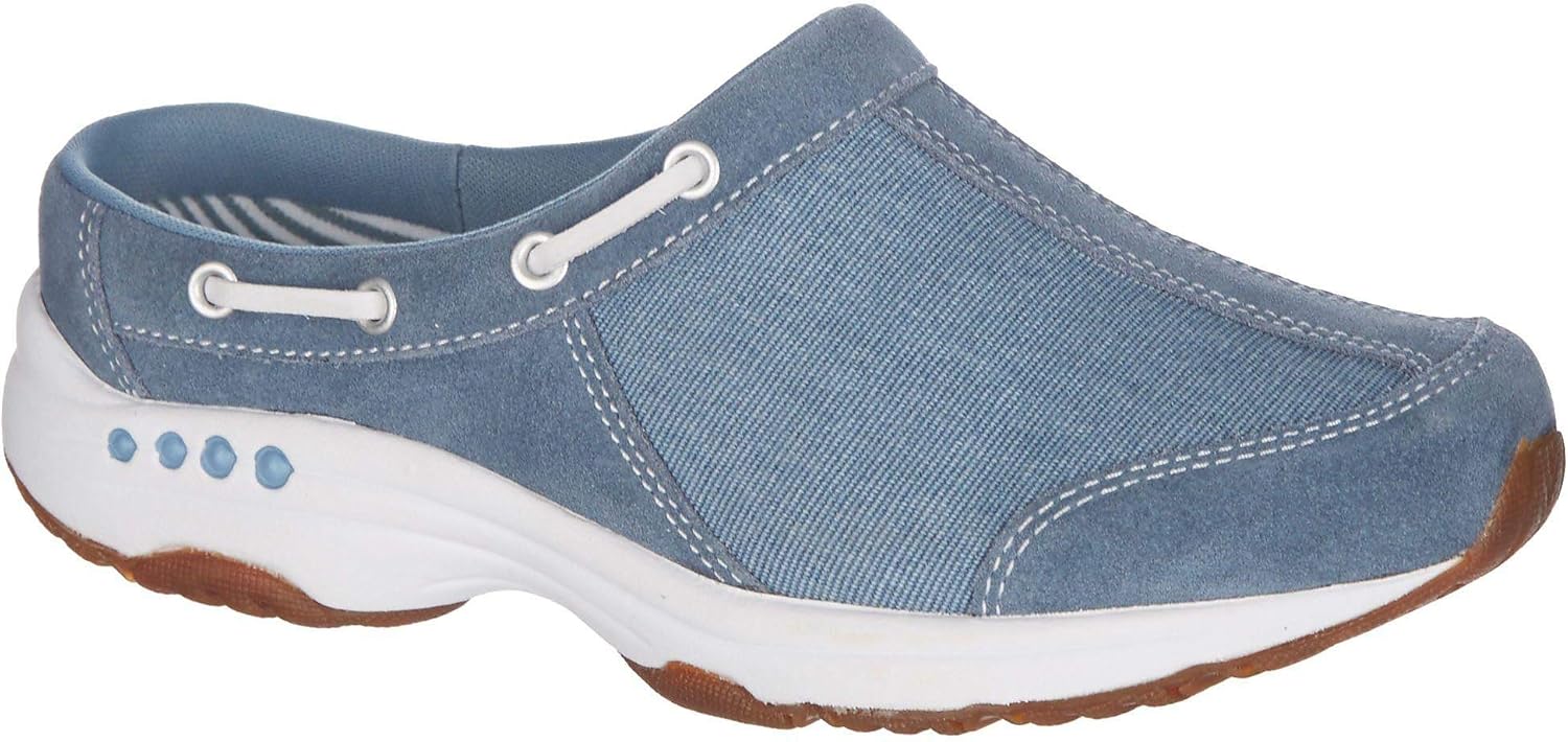 light blue mules shoes