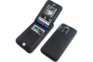 KIHUWEY Compatible with iPhone 15 Pro Max Case Wallet with Credit Card Holder, Flip Premium Leather Magnetic Clasp Kickstand Heavy Duty Protective Cover for iPhone 15 Pro Max 6.7 Inch (Carbon Black)