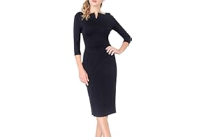 Marycrafts Women's Work Office Business Square Neck Sheath Midi Dress