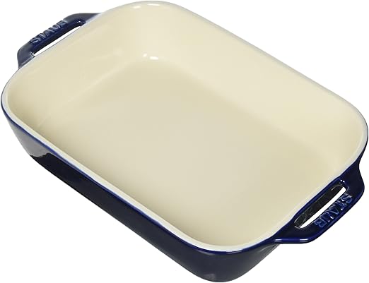Amazon Com Staub Ceramics Rectangular Baking Dish 10 5x7 5 Inch Dark Blue Kitchen Dining