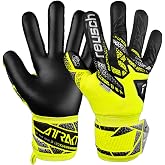 Reusch Attrakt Gold NC Finger Support Goalkeeper Gloves, Yellow/Silver/Black, Size 8