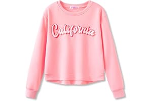 Serdomi Stylish Graffiti/California/New York Crop Sweatshirt for Little & Big Girls - Cool Top Clothes Size 6-18