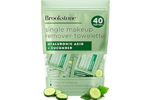 PINK SKY Brookstone Individual Makeup Remover Wipes - Ultra Soft, Makeup Remover Wipe Individually Wrapped, Gently Cleanse & Remove Makeup, 40 Count Makeup Wipes Individually Wrapped