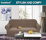 Granbest Premium Water-Repellent 3 Seater Sofa Cover Khaki view 2