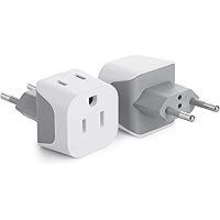 Bates- European Plug Adapter, 2 pc, Travel Adapter, US to Europe Plug Adapter, EU Adapter, Electrical Adapters…