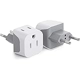 Bates- European Plug Adapter, 2 pc, Travel Adapter, US to Europe Plug Adapter, EU Adapter, Electrical Adapters, Converter Plu