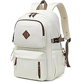 AO ALI VICTORY laptop backpack 15.6 inch anti theft travel backpacks for men and women large college bookbag work business daypack middle high school bag for girls boys teens students beige