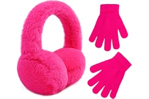 POXIMI Baby Warm Earmuffs Kid Magic Gloves Girl Soft Plush Ear Muffs Toddler Knit Mittens for Boy Winter Ear Warmer Set