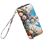 LOVESHE Women Wallet Card RFID For Womens Holder Blocking Credit Small Zipper Purse Pocket Bifold Slim Coin ID Ladies Wristlet Clutch Large Capacity Window Case Travel Zip Women's