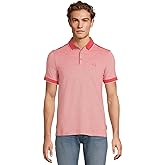 Armani Exchange Men's Cotton Pique Polo with Circle Logo, Cardinal