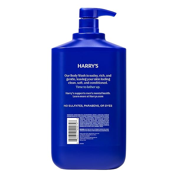 HARRY’S MEN’S BODY WASH – WILDLANDS – 30 FL OZ – SHOWER GEL FOR MEN – NO PARABENS, SULFATES, OR DYES