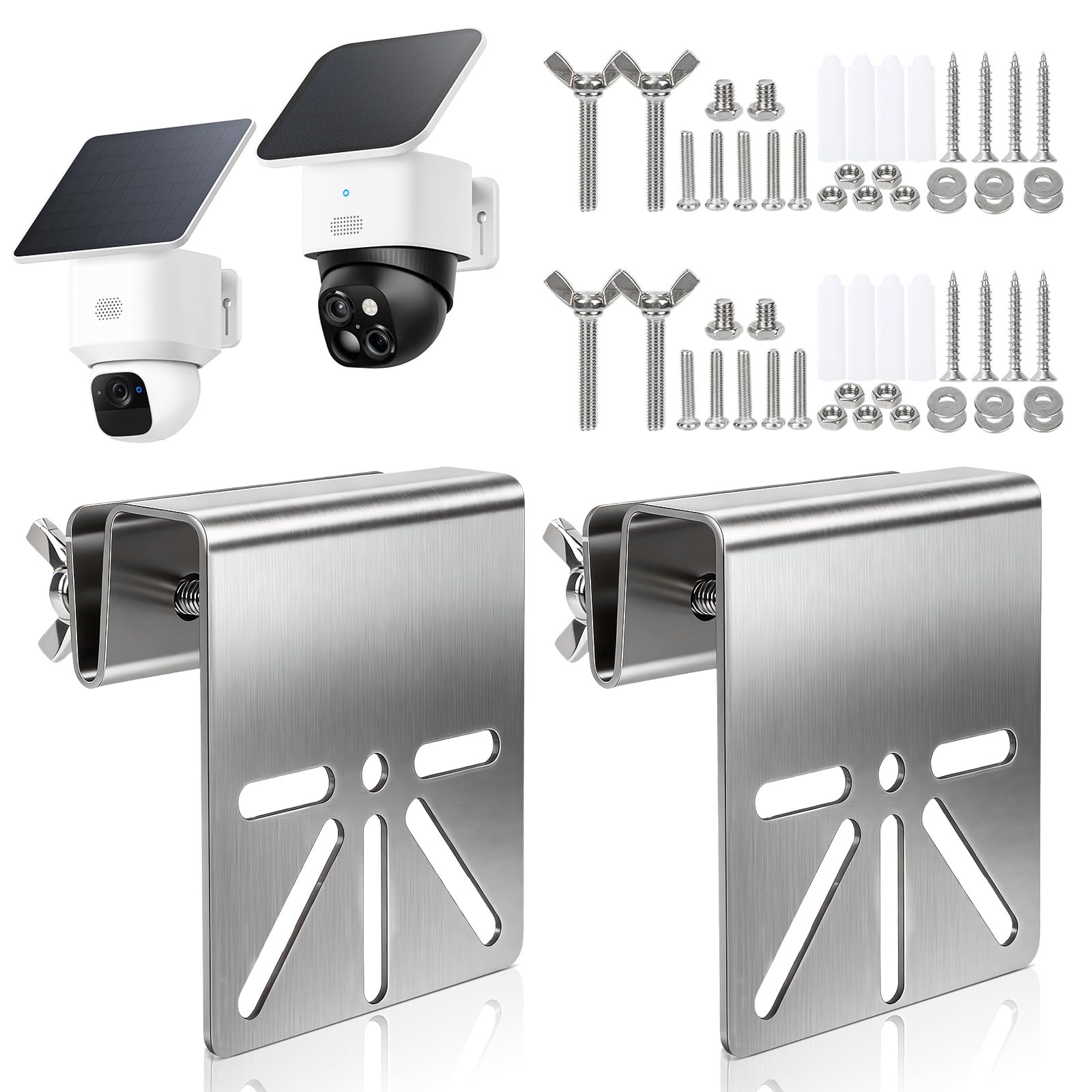 Photo 1 of 2 Pcs Gutter Mount Bracket for Eufy Security SoloCam S340/E30, Stainless Steel Gutter Mount for Security Camera with Anti-Rust Screws, No Drill Installation Holder with IP PTZ Dome Cameras Outdoor