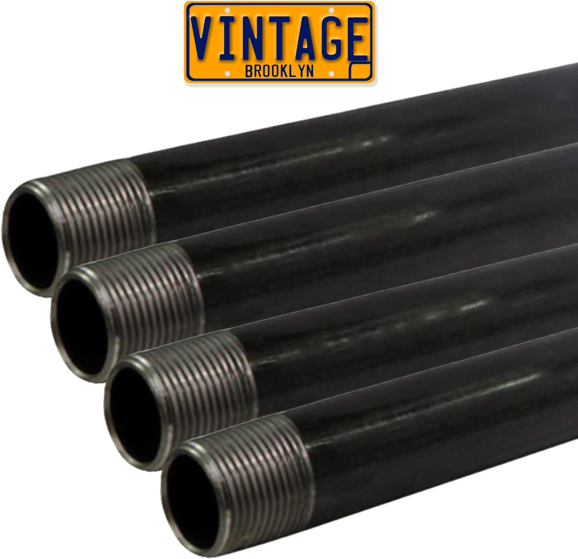 Brooklyn Pipe - Vintage Black Pipe 1/2 x 18, 4 Pack
