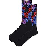 Hot Sox Women's Retro Floral Socks 1 Pair, Black, Women's 9-11 Shoe