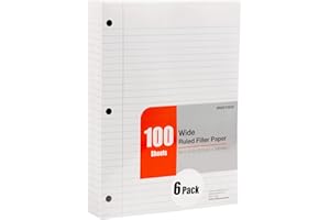 Mintra Office Filler Paper (Wide Ruled, 600 Sheets (6pks of 100))