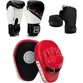 3-in-1 Boxing Gloves and Punching Mitts Set for Kids, Sports Boxing Gloves Boxing Pads with Hand Wraps, Kids Boxing Equipment Set for MMA, Karate, Muay Thai, Taekwondo
