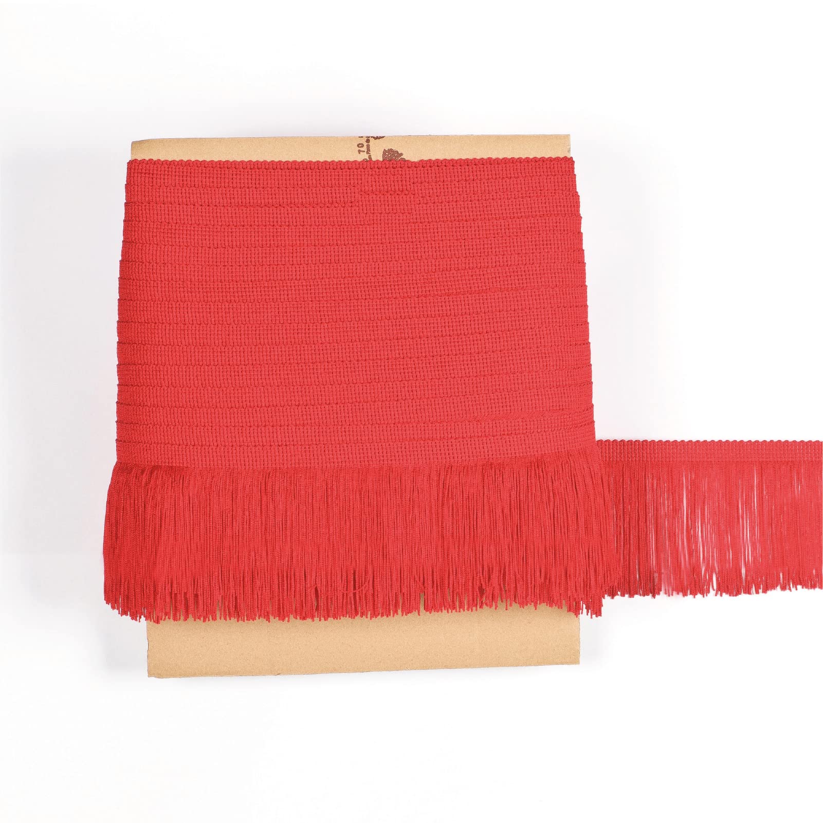 TEXTEX = Cuquillo Fringe for Sewing Flamenco and Sevillana. Composition Rayon 100%. Length of 10 cm. 5m Pieces. (Poppy red)