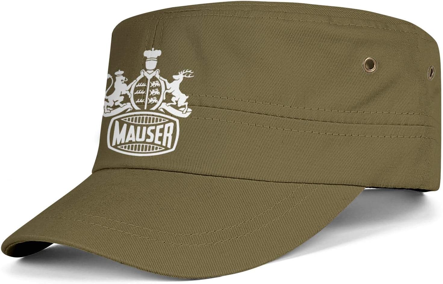 ookandua Mauser White Logo Men Women Hat Adjustable Washed Military Hat Beautiful Retro Fitted Curved Flat Cap Pirate Hat