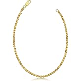 Kooljewelry 14k Yellow Gold Filled 2.5 mm Round Wheat Chain Bracelet Unisex Jewelry for Men and Women