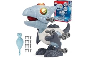 BRELAORY Dinosaur Toys for Kids 3-5，Take Apart Dinosaur Toys for Kids 5-7, STEM Building Construction Kids Toys with Sound and Light,Gifts for 3 4 5 6 7 8 Year Old Boys Girls