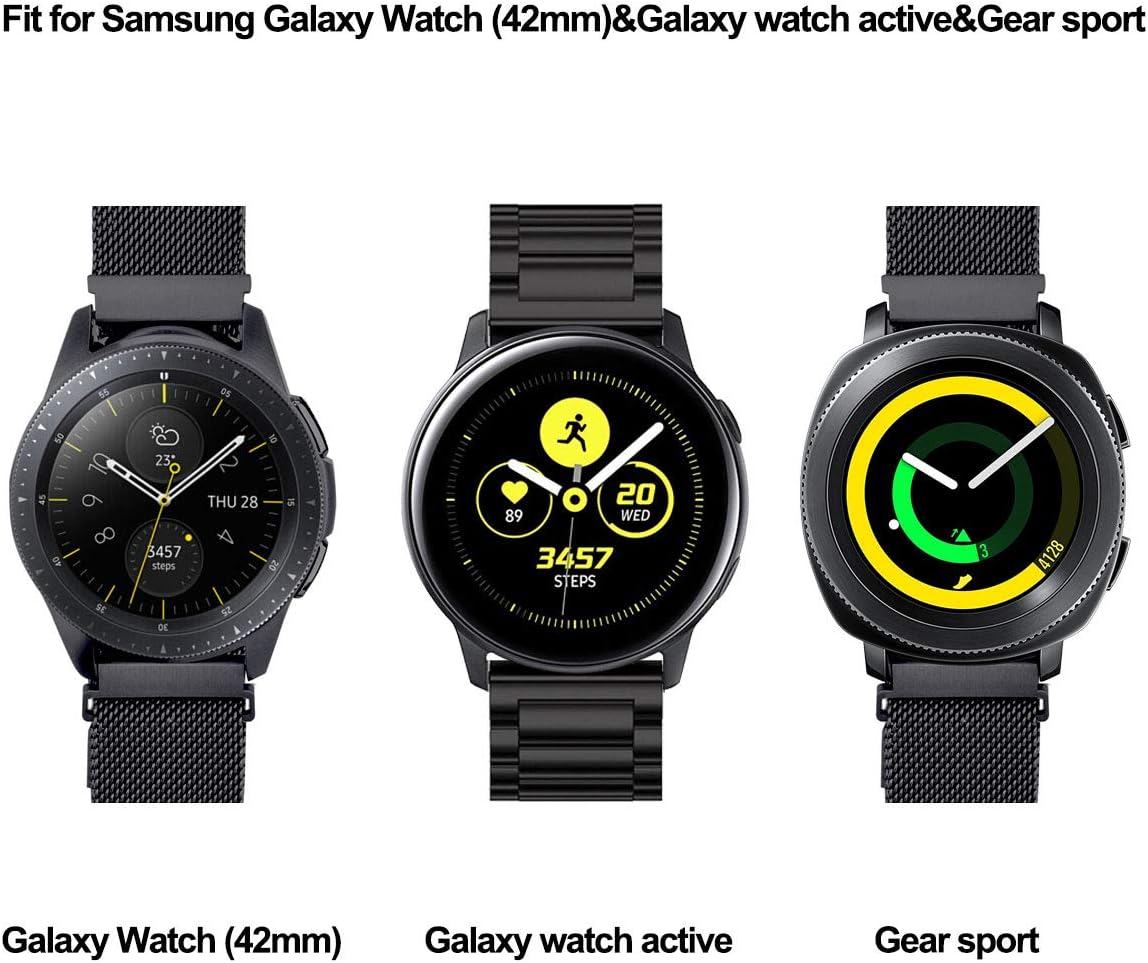 VIGOSS Metal Straps Compatible With Samsung Galaxy Watch 7 6 5 4 FE Strap 40mm 44mm for Women Men 20mm Stainless Steel and Mesh Loop Bands for Classic 42mm 46mm 43mm 47mm/Pro 45mm - Image 3